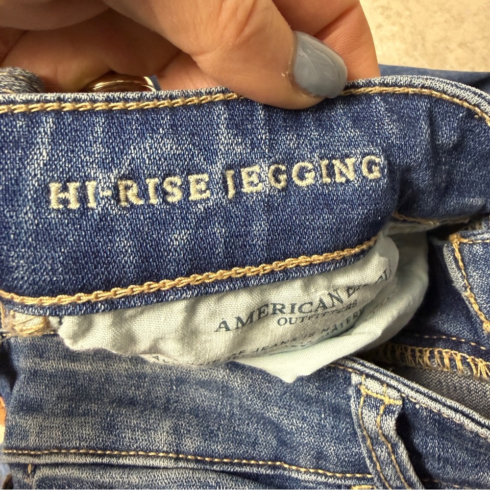 American Eagle jeans hi rise jegging distressed size 6 - Picture 6 of 10